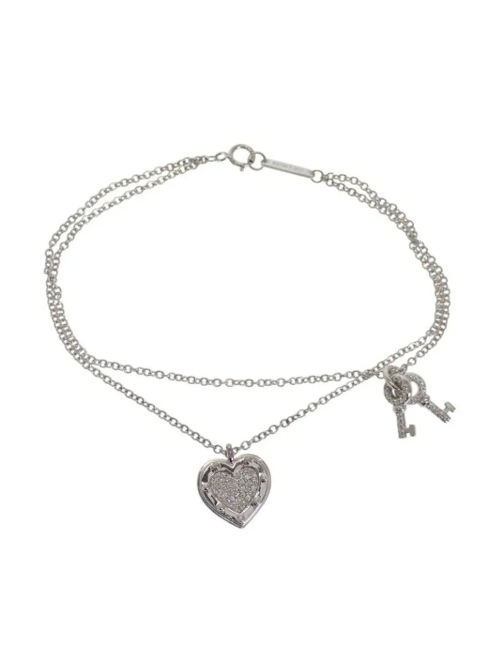 Tiffany & Co Love Heart Tag Key Return to Tiffany Bracelet 18k White Gold